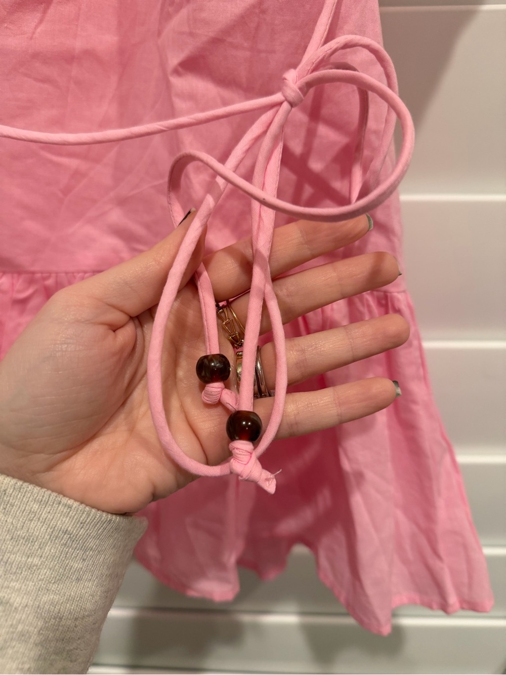 Pink Ruffle Hem Dress - Picture 3 of 5